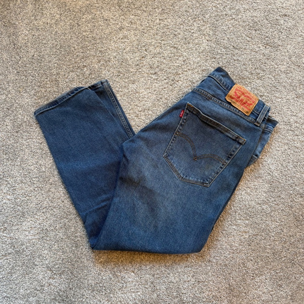 Levis Workwear Fit Jeans Mens 33x30 Medium Wash Blue Straight Leg Denim